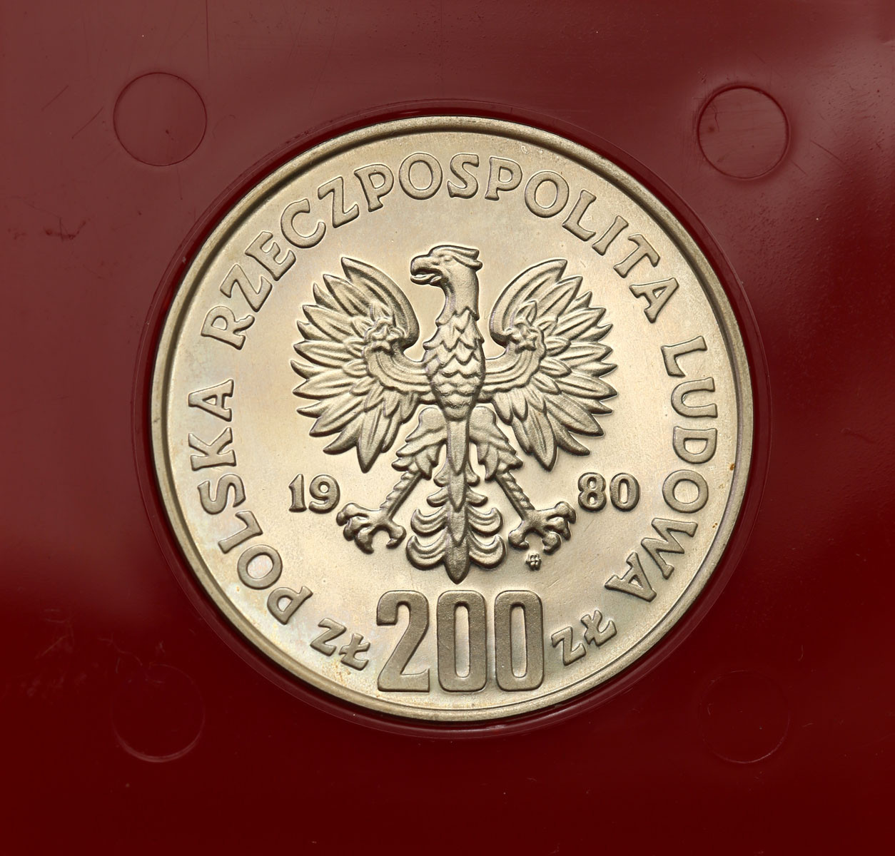 PRL. PRÓBA srebro 200 złotych 1980 Odnowiciel